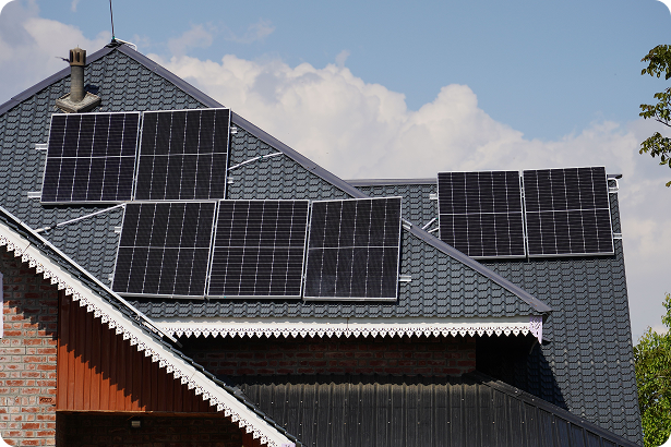 Impianto fotovoltaico installato su un'abitazione